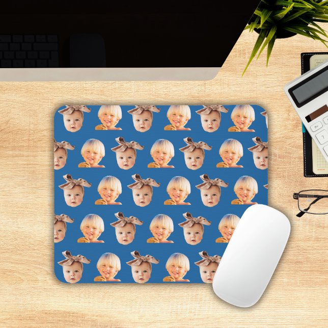 Alfombrilla De Ratón Funny Personalizado Blue 2 Face Photo Dad (Funny Custom Blue 2 Face Photo Dad Mouse Pad
)