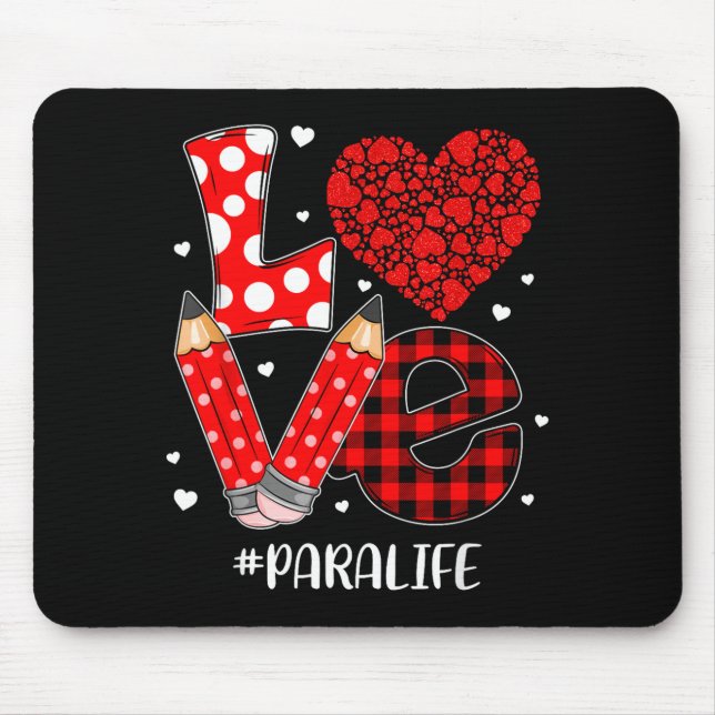 Alfombrilla De Ratón Funny Plaid Heart Love Para Life Valentine Day Chr (Frente)