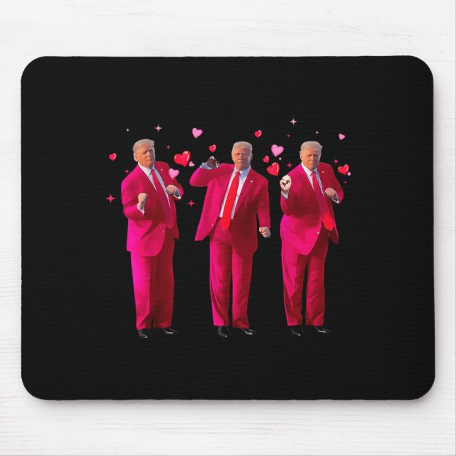 Alfombrilla De Ratón Funny President Trump Dancing Donald Trump Heart V (Frente)