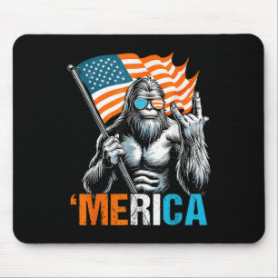 Alfombrilla De Ratón Funny Punk Rock Sasquatch Bigfoot Uu Bandera Meric