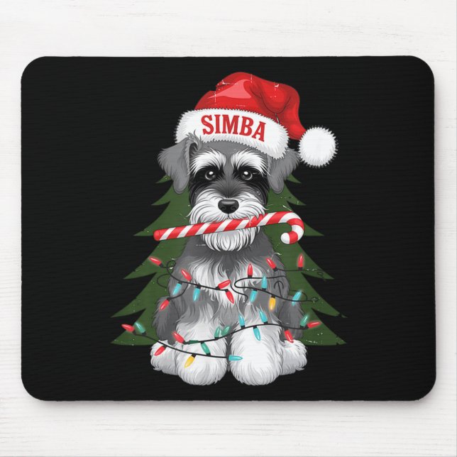 Alfombrilla De Ratón Funny Puppy Dog Christmas Holiday With Candy Cane  (Frente)