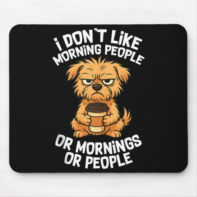 Alfombrilla De Ratón Funny Quote Coffee Sleepy Cute Dog Puppy Lover Gif (Frente)
