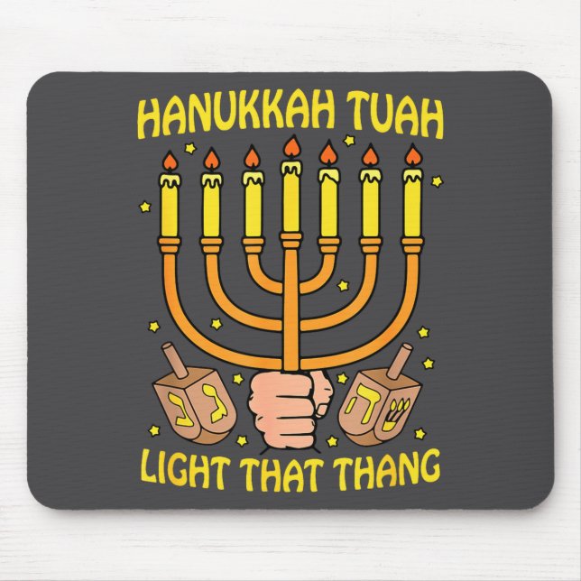 Alfombrilla De Ratón Funny Quote Hanukkah Tuah Light That Thang Design  (Frente)