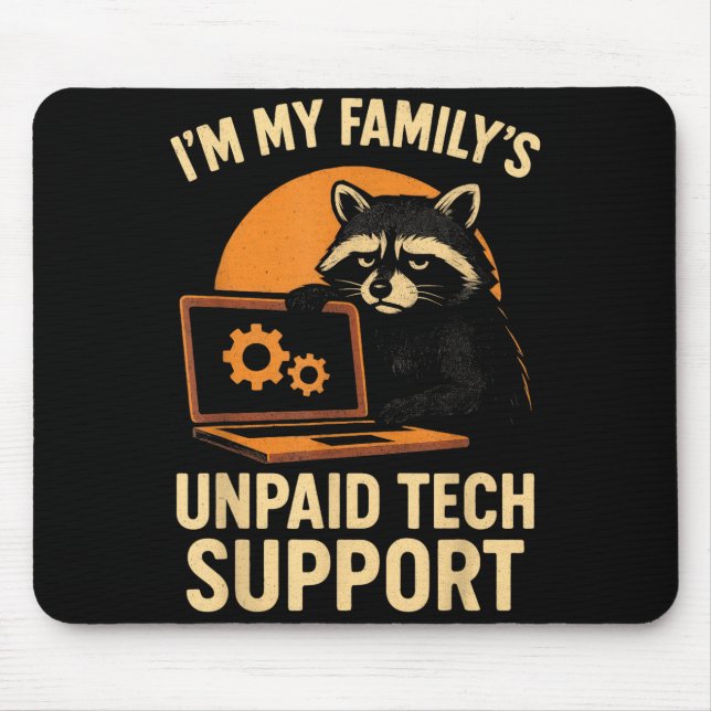 Alfombrilla De Ratón Funny Raccoon Tech Lover Graphic Tee Computer Geek (Frente)