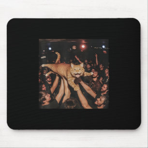 Alfombrilla De Ratón Funny Rock Show Cat Meme Cute Tabby Kitten Crowd S