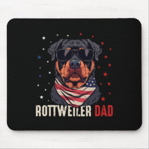 Alfombrilla De Ratón Funny Rottweiler Dad Dad Usa Estrellas 4 De Julio