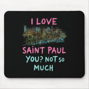 Alfombrilla De Ratón Funny Saint Paul Minnesota Night Skyline Vintage P