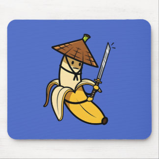 Alfombrilla De Ratón Funny Samurai Banana Ronin Cartoon Illustration