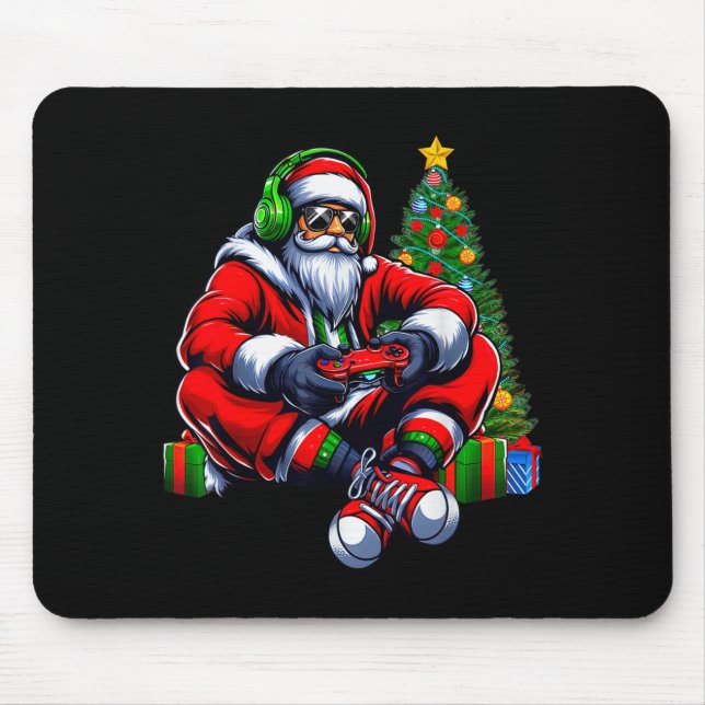 Alfombrilla De Ratón Funny Santa Christmas Gamer Controller Xmas Gaming (Frente)