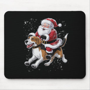 Alfombrilla De Ratón Funny Santa Claus viajando con Navidades de perros