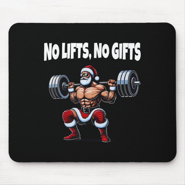 Alfombrilla De Ratón Funny Santa Gym Lifting Swap de Navidades Santa Ug (Frente)