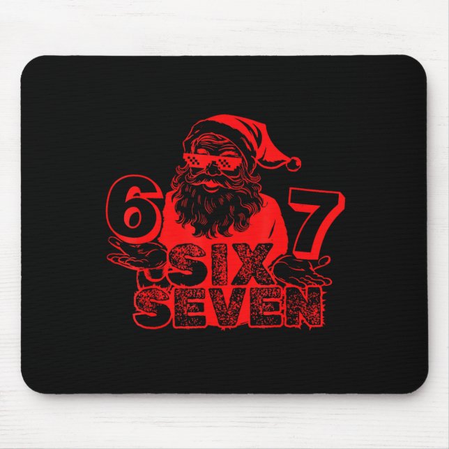 Alfombrilla De Ratón Funny Santa Says Six Seven Xmas 6 7 Meme Christmas (Frente)