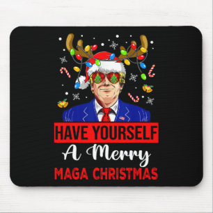 Alfombrilla De Ratón Funny Santa Trump se tiene una feliz Navidad