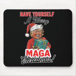 Alfombrilla De Ratón Funny Santa Trump se tiene una feliz Navidad