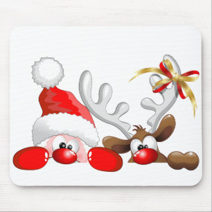 Alfombrilla De Ratón Funny Santa y Personalizado de renos