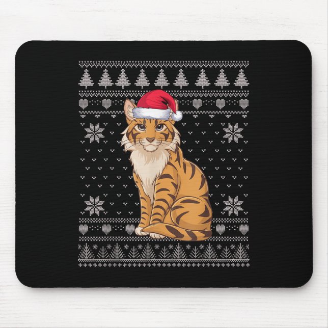 Alfombrilla De Ratón Funny Savh Cat Ugly Navidades Sweater Santa Xmas P (Frente)