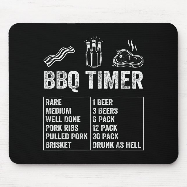 Alfombrilla De Ratón Funny Saying Bbq Timer Beer Grill Dad Barbecue Dri (Frente)