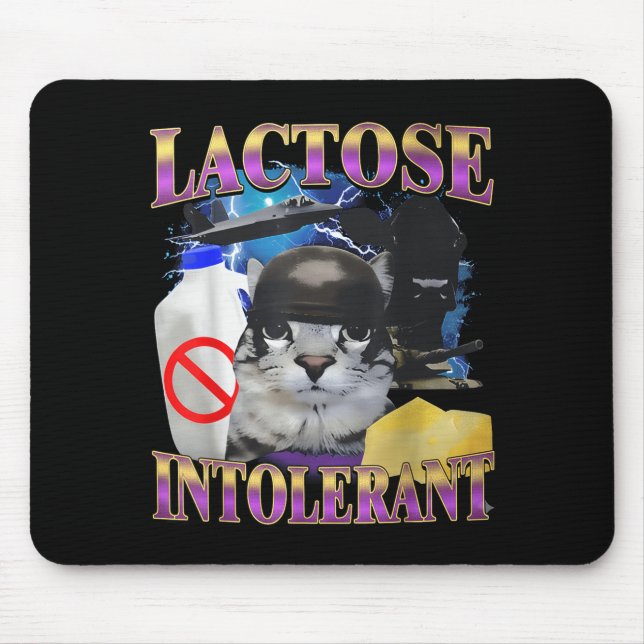 Alfombrilla De Ratón Funny Saying Lactose Intolerant Silly Cat Meme Cat (Frente)