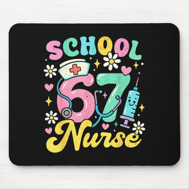 Alfombrilla De Ratón Funny School Nurse 67 Cute Medical Meme Design  (Frente)