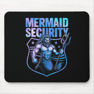 Alfombrilla De Ratón Funny seguridad de la sirena papá Mermaid Beach Gu
