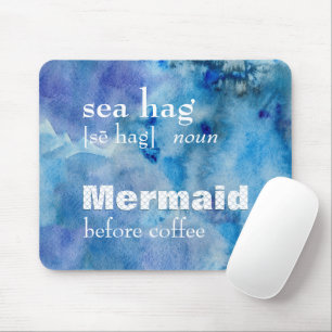 Alfombrilla De Ratón Funny Sirena Café Cita Almohadilla de ratón ☕ 🧜 ‍