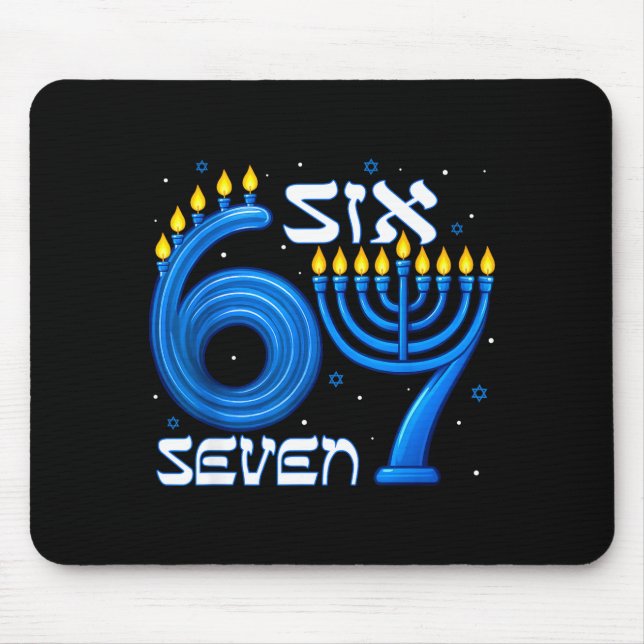 Alfombrilla De Ratón Funny Six Seven 67 Meme Sarcastic Hanukkah Chanuka (Frente)