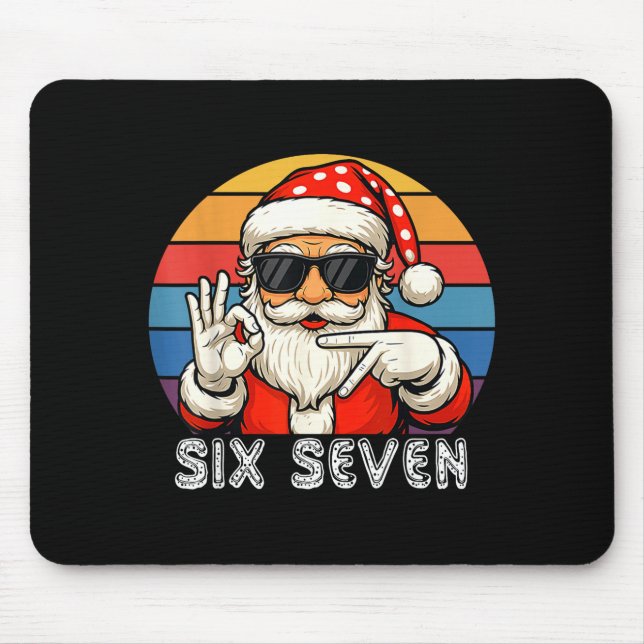 Alfombrilla De Ratón Funny Six Seven Meme Christmas Cool Santa Saying 6 (Frente)
