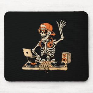 Alfombrilla De Ratón Funny Skeleton Dj Halloween Costume Music Avers M