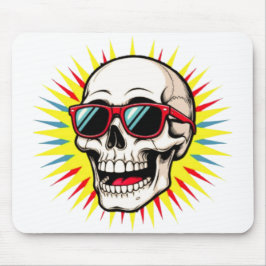 Alfombrilla De Ratón **Funny Skull With Sunglasses – Cartoon Laughing S