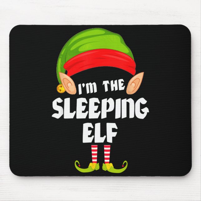 Alfombrilla De Ratón Funny Sleeng Elf Matching Family Group Pj Christma (Frente)