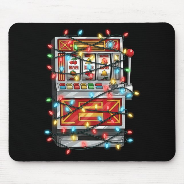 Alfombrilla De Ratón Funny Slot Machine Christmas Graphics Lights Lover (Frente)