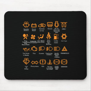 Alfombrilla De Ratón Funny Tablero Iconos Café Mug Car Guy Car Lover