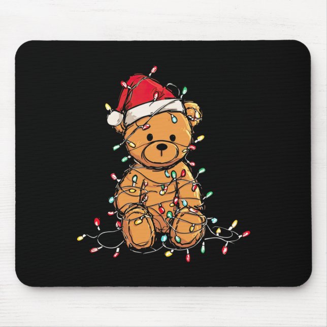 Alfombrilla De Ratón Funny Teddy Bear Christmas Graphics Lights Lover L (Frente)