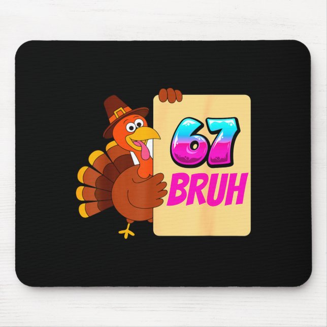 Alfombrilla De Ratón Funny Thanksgiving 67 Baseball Drip Gobble Turkey  (Frente)