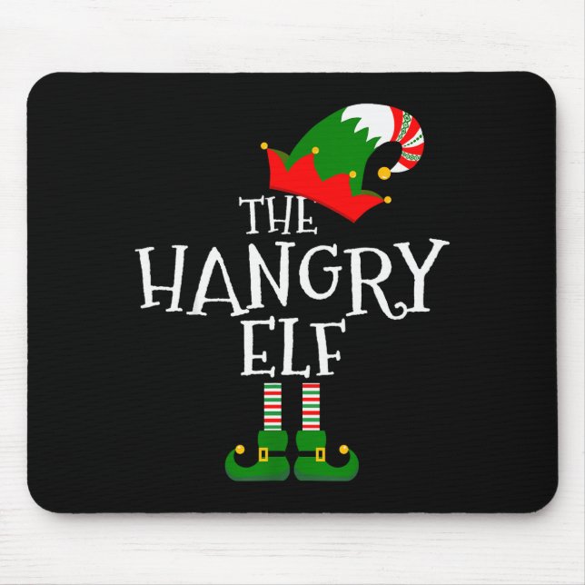 Alfombrilla De Ratón Funny The Hangry Elf Matching Family Group Gift Ch (Frente)