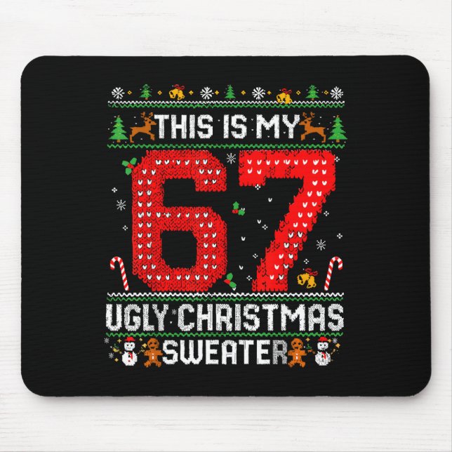 Alfombrilla De Ratón Funny This Is My 67 Ugly Christmas Sweater Xmas Ma (Frente)