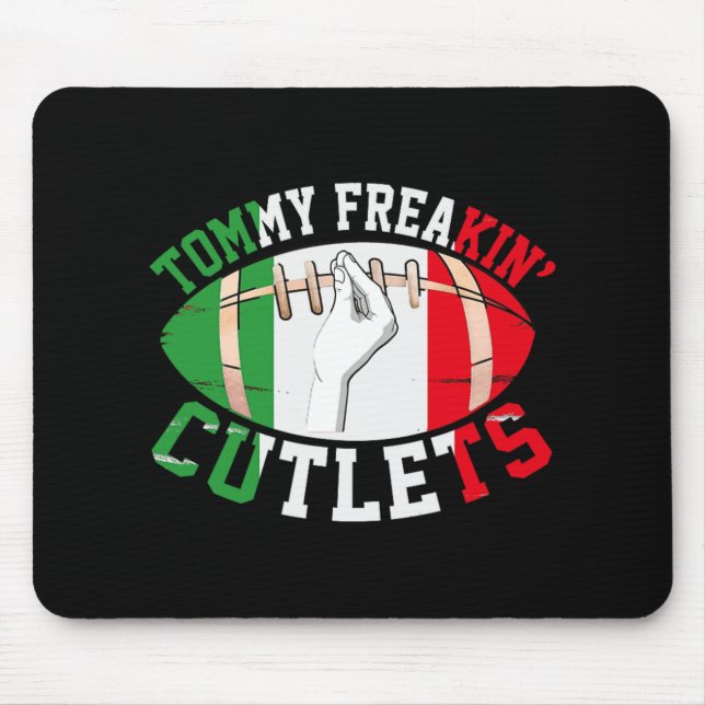 Alfombrilla De Ratón Funny Tommy Freakin' Cutlets New Jersey Italy Flag (Frente)