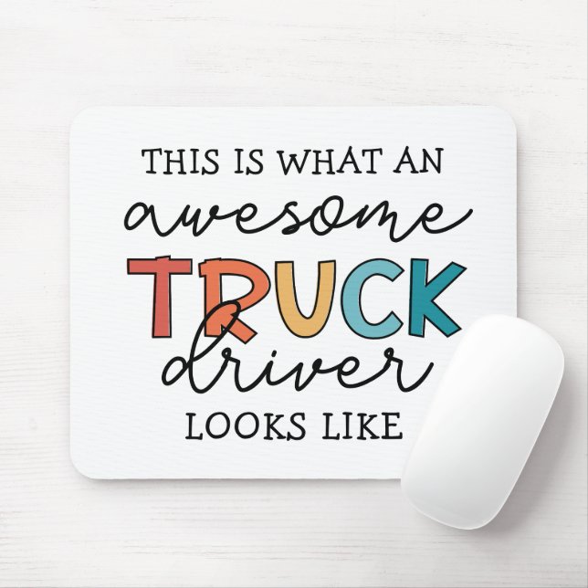 Alfombrilla De Ratón Funny Truck Driver | Impresionante camionero de re (Con ratón)