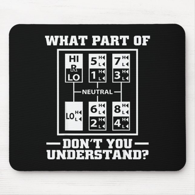 Alfombrilla De Ratón Funny Trucker Design For Men Big Rig Trucker Truck (Frente)