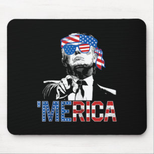 Alfombrilla De Ratón Funny Trump 4 De Julio Bandera Estadounidense Sung