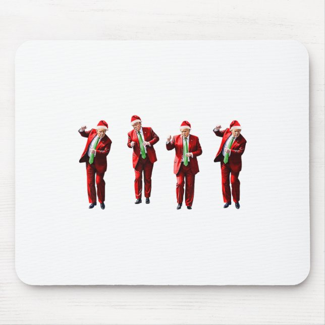 Alfombrilla De Ratón Funny Trump baila Papá Noel Navidades Navidad Paja (Frente)