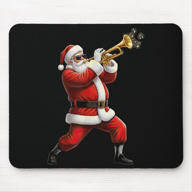 Alfombrilla De Ratón Funny Trumpet Santa Christmas Graphic Player Trump (Frente)