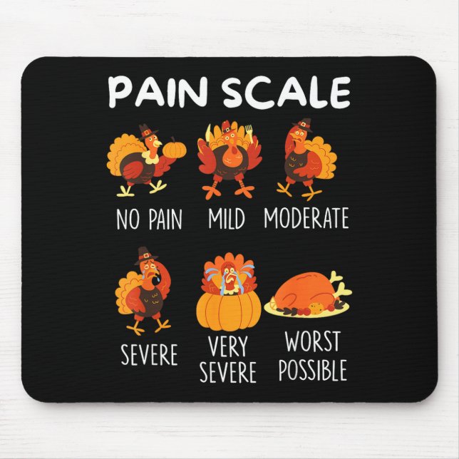 Alfombrilla De Ratón Funny Turkey Pain Scale Thanksgiving Cna Er Nurse  (Frente)