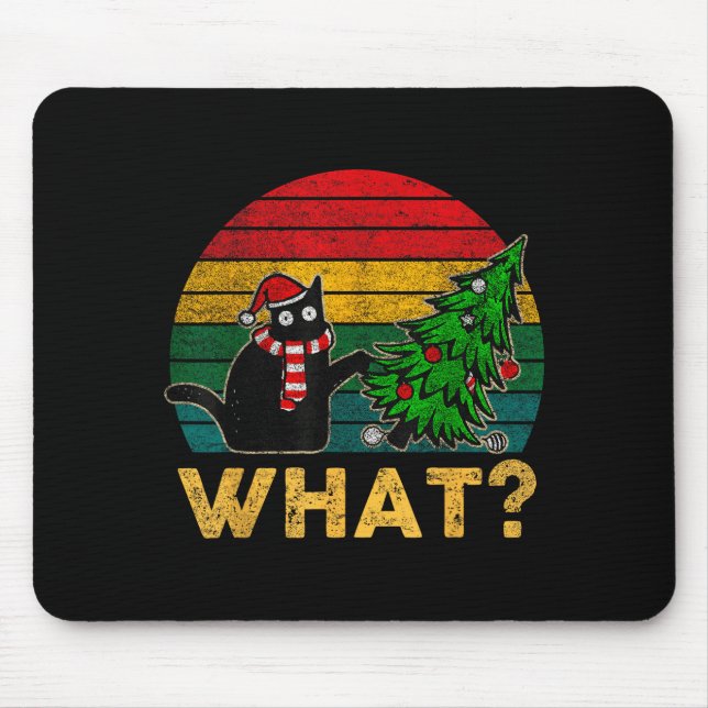 Alfombrilla De Ratón Funny Ugly Sweater Christmas Shirt Naughty Cat San (Frente)