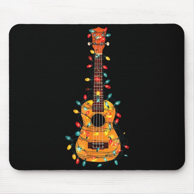 Alfombrilla De Ratón Funny Ukulele Christmas Graphics Lights Lover Play (Frente)