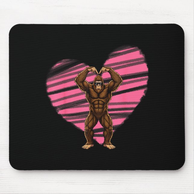 Alfombrilla De Ratón Funny Valentines Day Bigfoot Sungles In Heart Sasq (Frente)