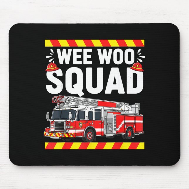 Alfombrilla De Ratón Funny Wee Woo Squad Fire Department Firefighter Fi (Frente)