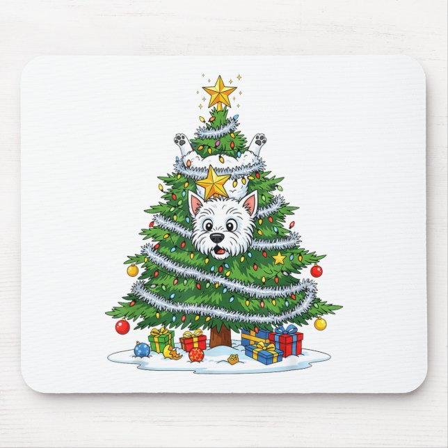 Alfombrilla De Ratón Funny West Highland White Terrier Dog Christmas Tr (Frente)
