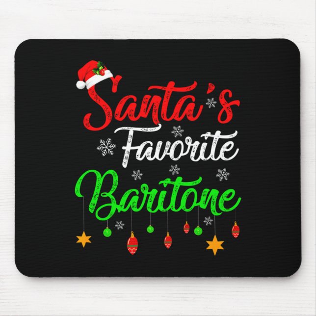 Alfombrilla De Ratón Funny Xmas Santas Favorite Baritone Christmas  (Frente)