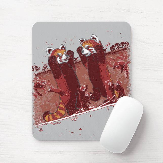 Alfombrilla De Ratón Furia del Panda Rojo (Con ratón)